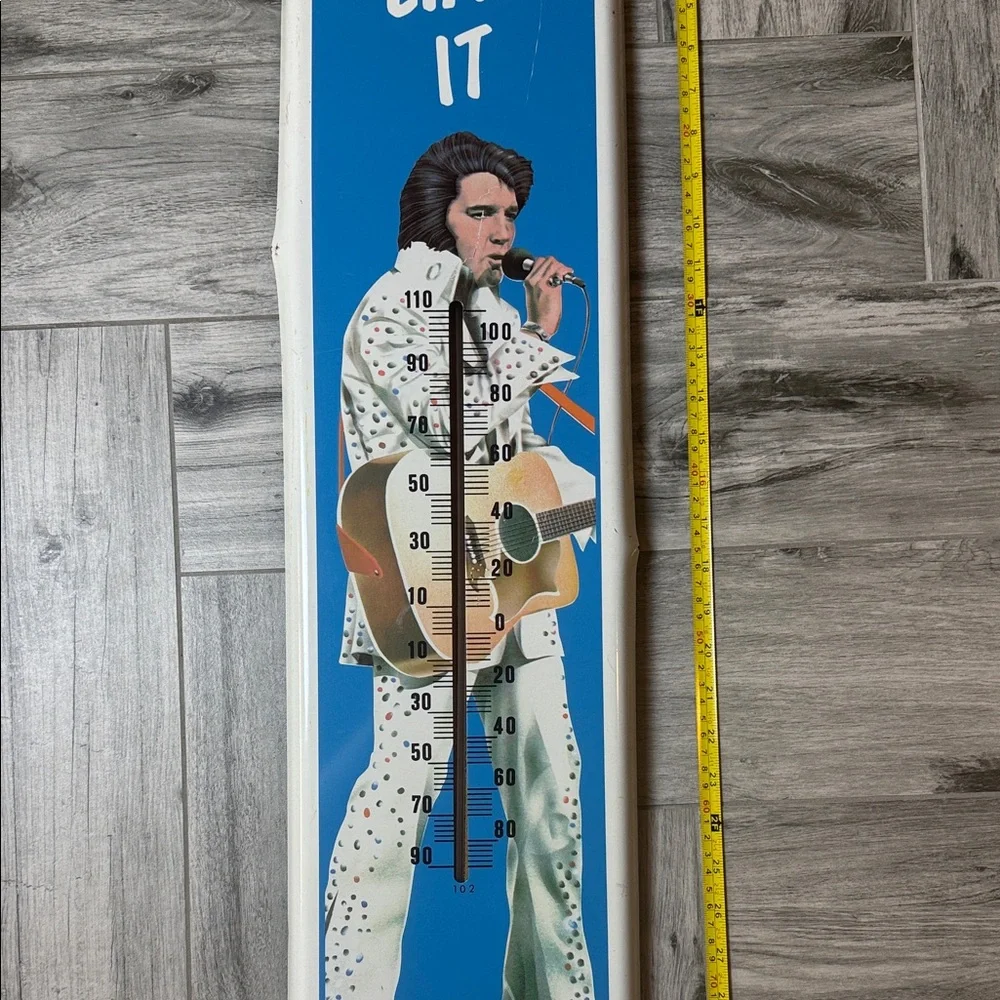 Vintage Blue Elvis Presley Icon Wall Thermometer